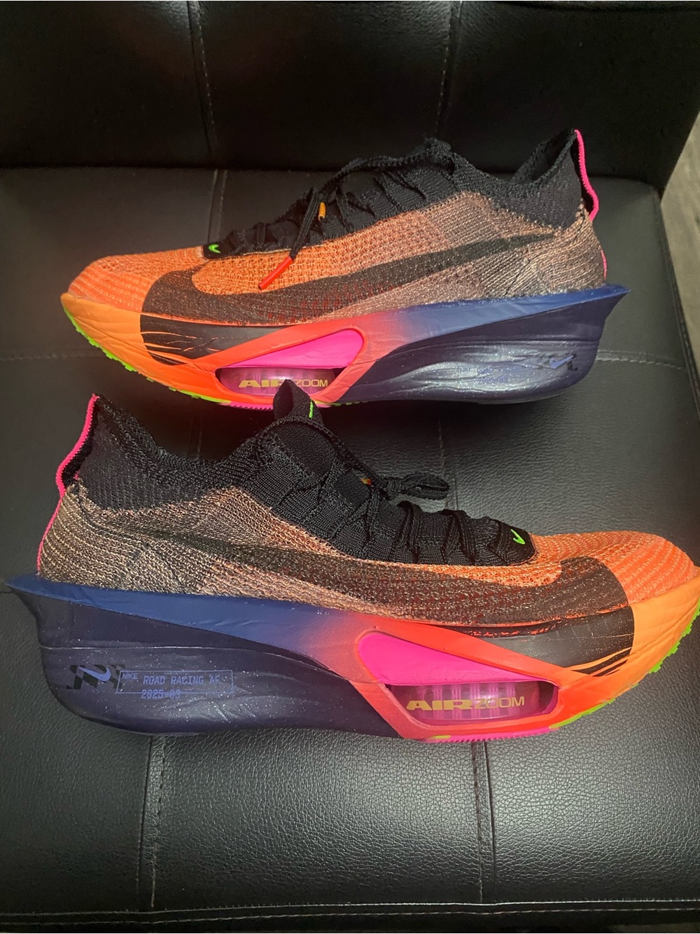 Nike ladies Elite Zoom Running Shoes - Orange, Black & Pink Accent